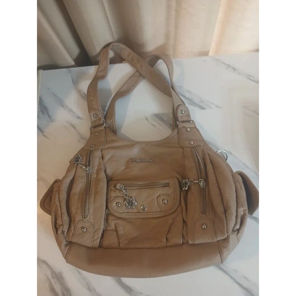 Angel Barcelo Y2K Tan Slouchy Hobo Handbag
